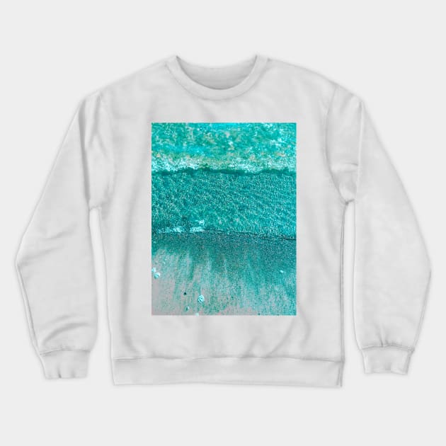 Ocean waves on a sand Crewneck Sweatshirt by Amalus-files